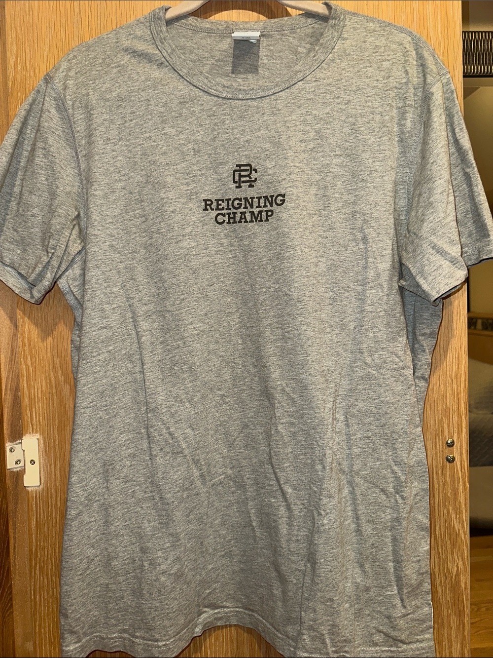 Reigning Champ Heather Grey Short Sleeve Logo Tee